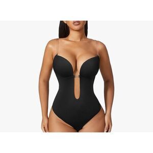 NEW Tummy Control U Plunge Backless Shapewear Bodysuit XL
